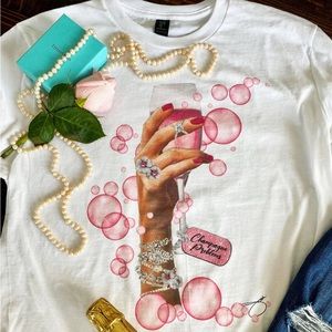 Champagne Problems tee by Jodi Pedri